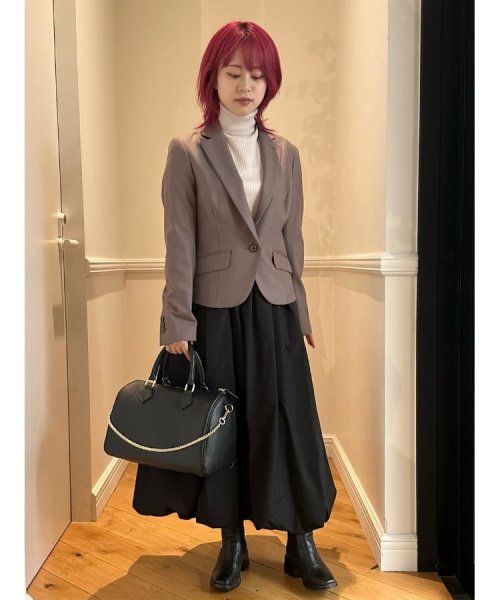 【セットアップ可】ウールブレンドストレッチショートジャケット 