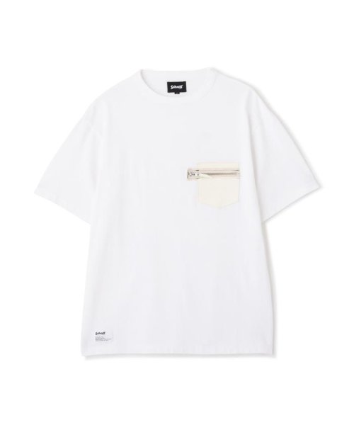 Schott(ショット)/T－SHIRT CUSTOM ZIP LEATHER PKT/カスタムジップ レザーポケット Tシャツ/img10