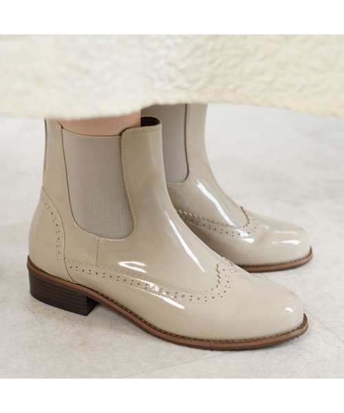Lirio blanco(Lirio blanco)/ブーツ 防水 レインブーツ サイドゴア レディース ショート 2.5cm ヒール 晴雨兼用 スムース エナメル 歩きやすい 履きやすい 楽ちん シンプル 美脚 /img11