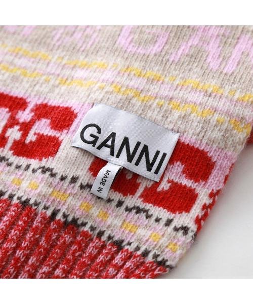 GANNI(ガニー)/GANNI マフラー Graphic Wool Scarf A4988 5856 ニット ロゴ/img04