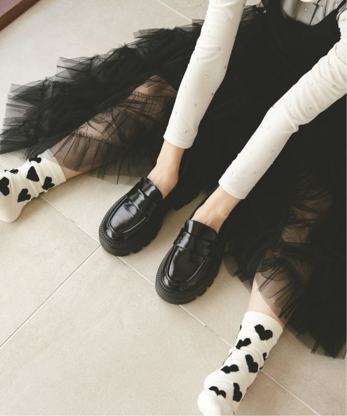 KARIN TAKUBO×LE TALONプラットフォームローファー