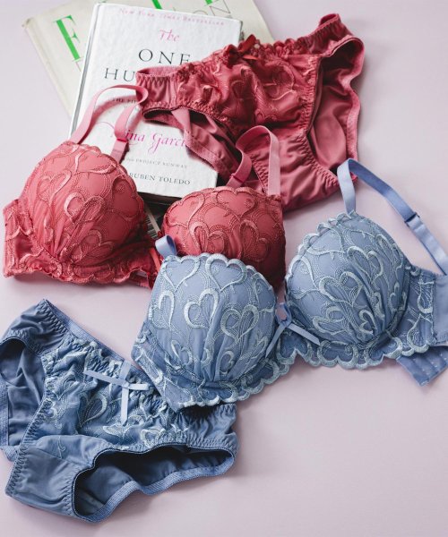 fran de lingerie(フランデランジェリー)/キュートなハート刺繍しっかり盛って、安定感◎ 「レーシーメイクブラ002 ペアブラジャー（ワイヤー有り）」 ブラジャーショーツセット/img25