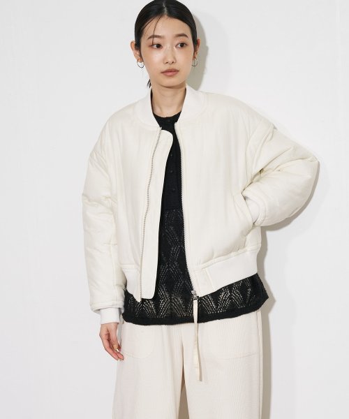 【Audrey and John Wad】コットンシルク厚中わたMA－1 H168 B78 W57