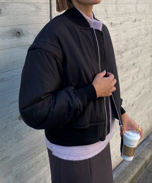 【Audrey and John Wad】コットンシルク厚中わたMA－1 H168 B78 W57