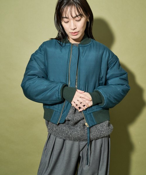 【Audrey and John Wad】コットンシルク厚中わたMA－1 H168 B78 W57