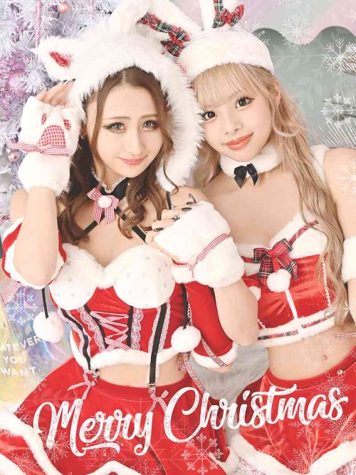 Rew-You(リューユ)/サンタ コスプレ サンタ クリスマス アニマル ねこ ファー 肉球 ビスチェ リボン 体型カバー ギャル Ryuyu/img12