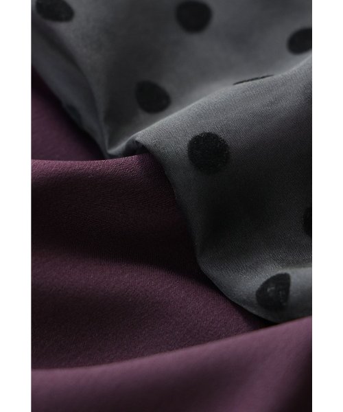 niana ニアナ パーティードレス 結婚式 ワンピース ドット シアー チョーカー付き Vネック バルーンスリーブ ボリューム袖 お呼ばれ パーティー 二次会 ニアナ お呼ばれ パーティー