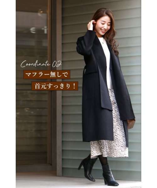 着こなし力抜群！アレンジ自由自在マフラー付きロングコート Ehre style