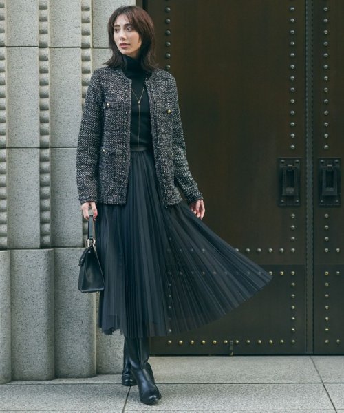 ファンシーツイード ニットジャケット 