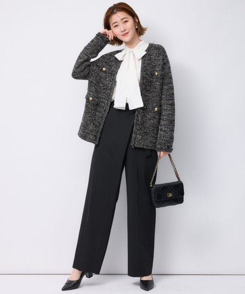 ファンシーツイード ニットジャケット 