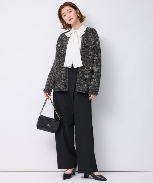 ファンシーツイード ニットジャケット 