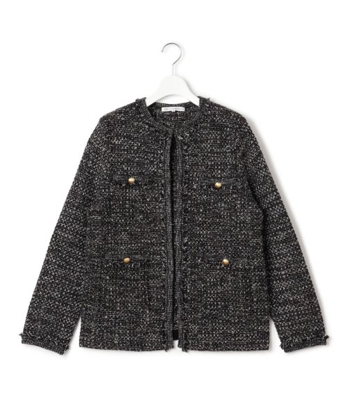 ファンシーツイード ニットジャケット 