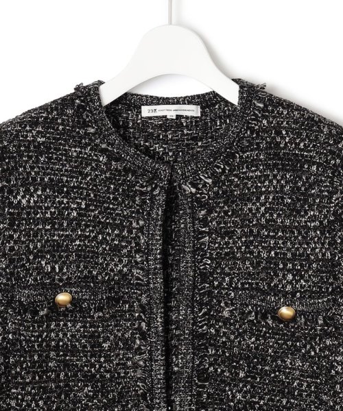 ファンシーツイード ニットジャケット 