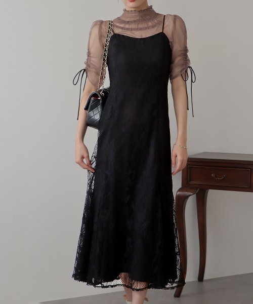 シアーブラウス×マーメイドワンピースドレス ブラウス ワンピース