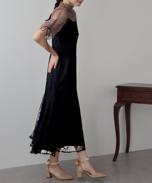 シアーブラウス×マーメイドワンピースドレス ブラウス ワンピース