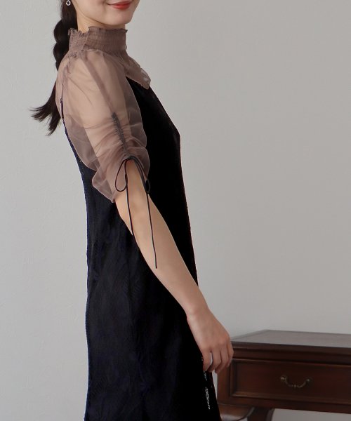 シアーブラウス×マーメイドワンピースドレス ブラウス ワンピース