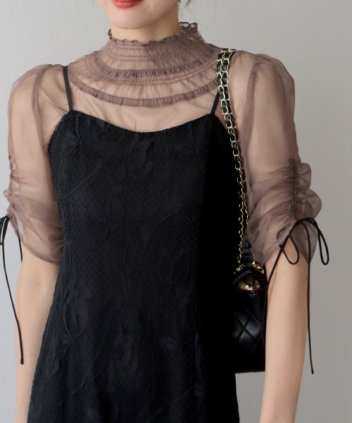 シアーブラウス×マーメイドワンピースドレス ブラウス ワンピース