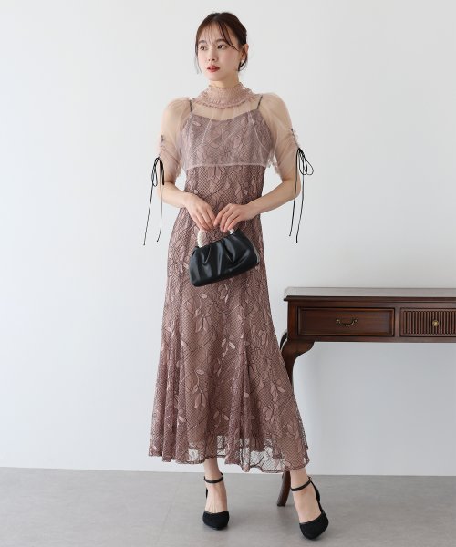 シアーブラウス×マーメイドワンピースドレス ブラウス ワンピース