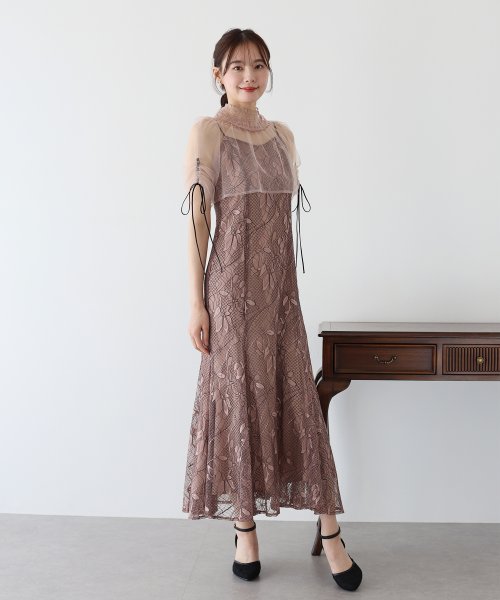 シアーブラウス×マーメイドワンピースドレス ブラウス ワンピース