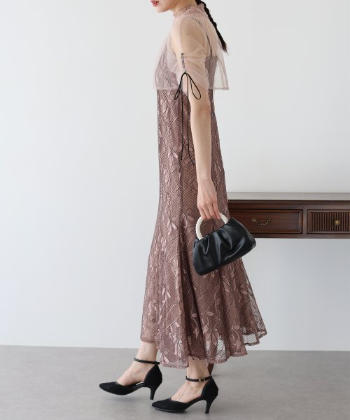 シアーブラウス×マーメイドワンピースドレス ブラウス ワンピース