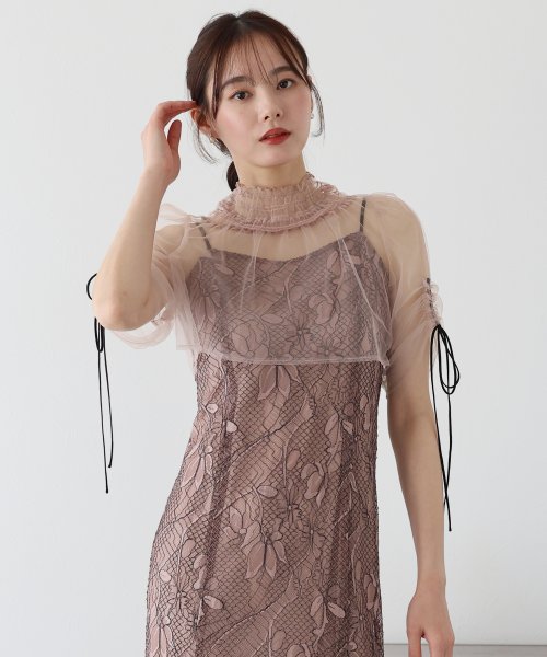 シアーブラウス×マーメイドワンピースドレス ブラウス ワンピース