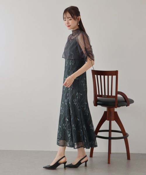 シアーブラウス×マーメイドワンピースドレス ブラウス ワンピース