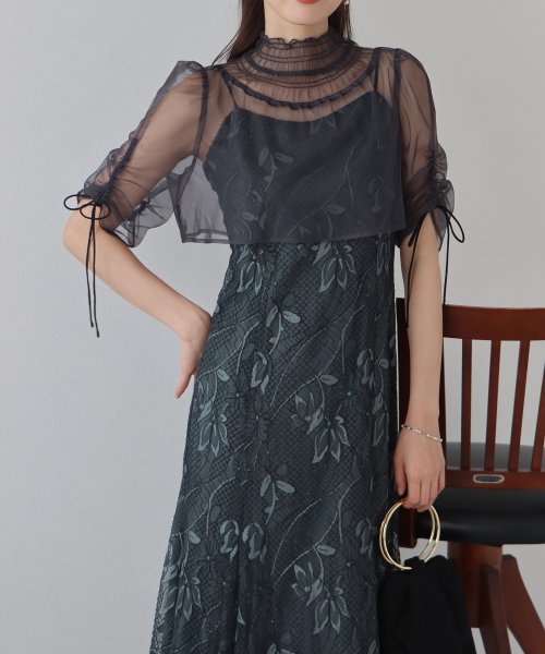 シアーブラウス×マーメイドワンピースドレス ブラウス ワンピース