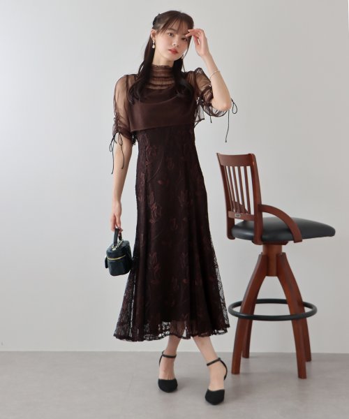 シアーブラウス×マーメイドワンピースドレス ブラウス ワンピース