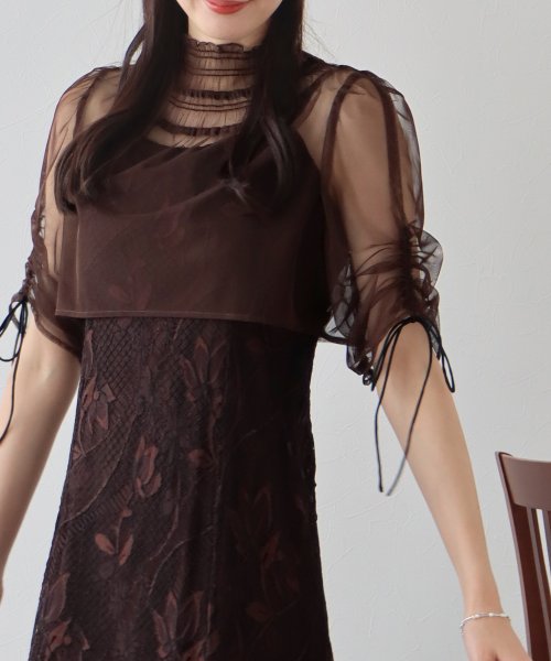 シアーブラウス×マーメイドワンピースドレス ブラウス ワンピース