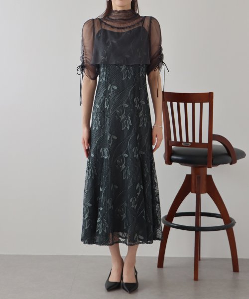 シアーブラウス×マーメイドワンピースドレス ブラウス ワンピース