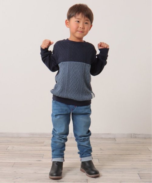 ikka kids(イッカ　キッズ)/ケーブルニットソーブロックストレーナー（120〜160cm）/img14