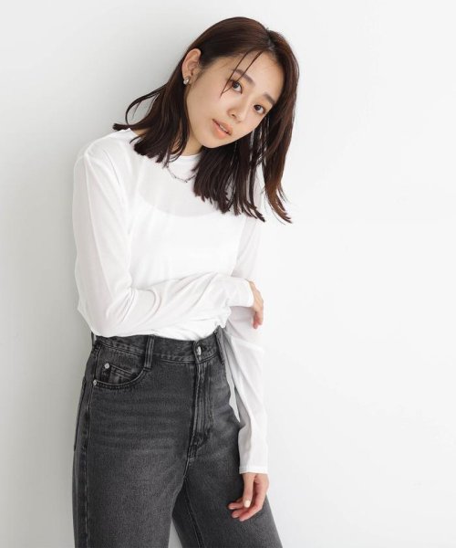 NATURAL BEAUTY BASIC(ナチュラルビューティーベーシック)/＜シアースキンカットソーシリーズ＞クルーネック　24SS/img03