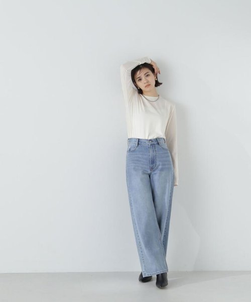 NATURAL BEAUTY BASIC(ナチュラルビューティーベーシック)/＜シアースキンカットソーシリーズ＞クルーネック　24SS/img11