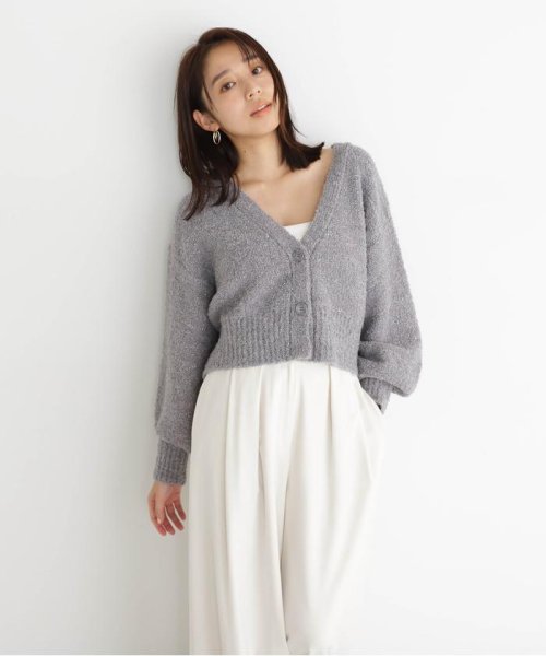 NATURAL BEAUTY BASIC(ナチュラルビューティーベーシック)/ラメブークレカーディガン　24SS/img03