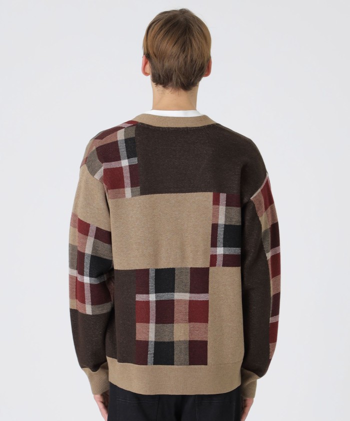 店舗限定】パッチワークチェックカーディガン(505738945)｜HANKYU