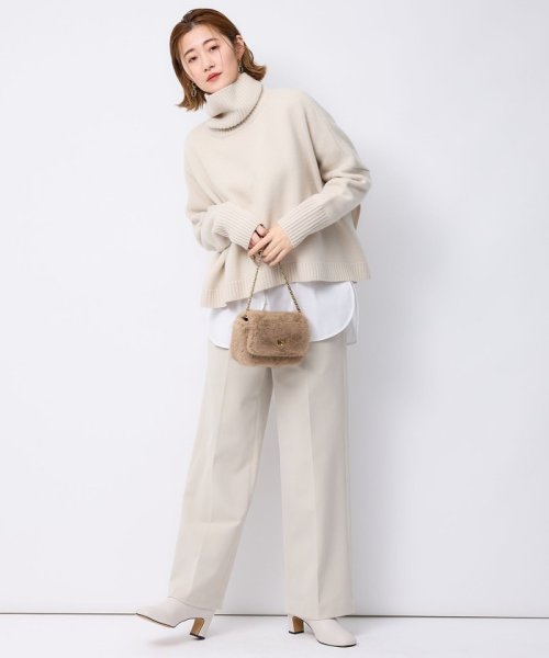 【洗える】ウールカシミヤ ニットポンチョ 