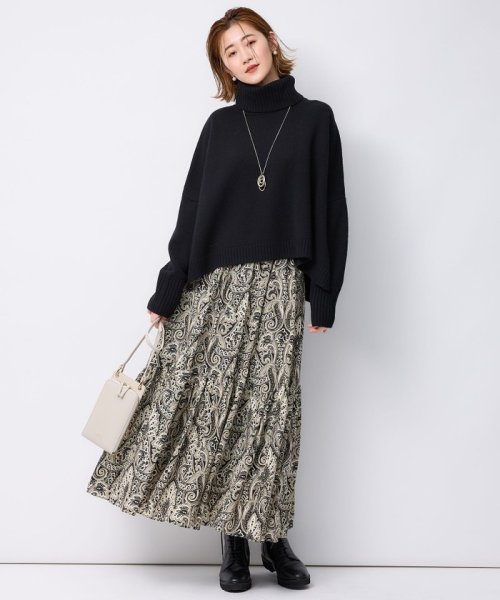 【洗える】ウールカシミヤ ニットポンチョ 