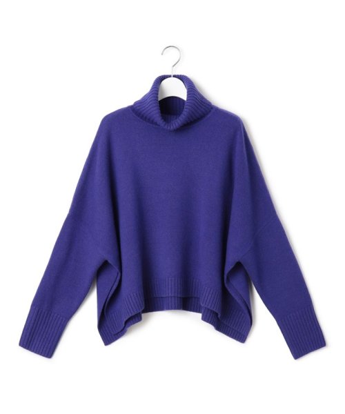 【洗える】ウールカシミヤ ニットポンチョ 