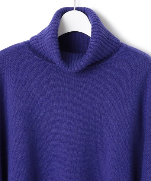 【洗える】ウールカシミヤ ニットポンチョ 