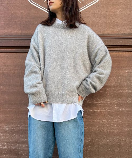 MAISON BREEZE(MAISON BREEZE)/【MAISON BREEZE】トップス ニット ラメニット フェザーニット 長袖 クルーネック ぽわん袖 プルオーバー グリッターニット /img14