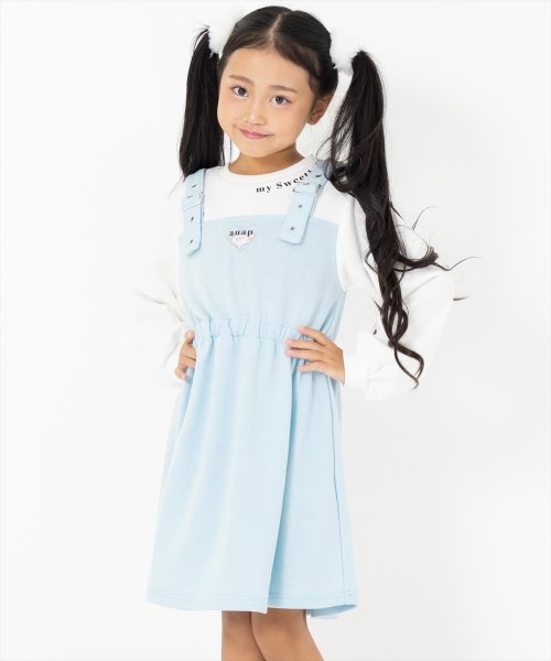 ANAP KIDS(アナップキッズ)/レイヤード風 クリアワッペン 裏毛 スウェット ワンピース/img01