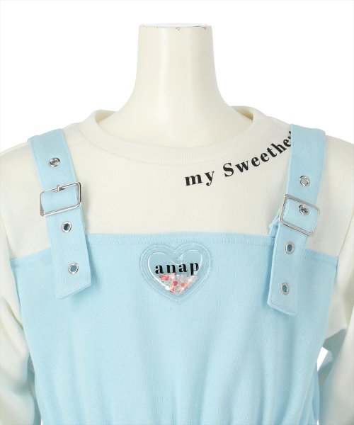 ANAP KIDS(アナップキッズ)/レイヤード風 クリアワッペン 裏毛 スウェット ワンピース/img12