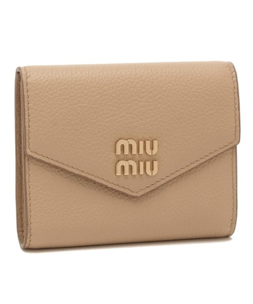 MIUMIU(ミュウミュウ)/ミュウミュウ 三つ折り財布 ヴィッテロダイノ ベージュ レディース MIU MIU 5MH040 2DT7 F0036/img01