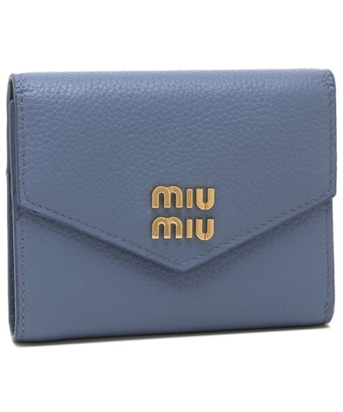 MIUMIU(ミュウミュウ)/ミュウミュウ 三つ折り財布 ヴィッテロダイノ ブルー レディース MIU MIU 5MH040 2DT7 F0637/img01