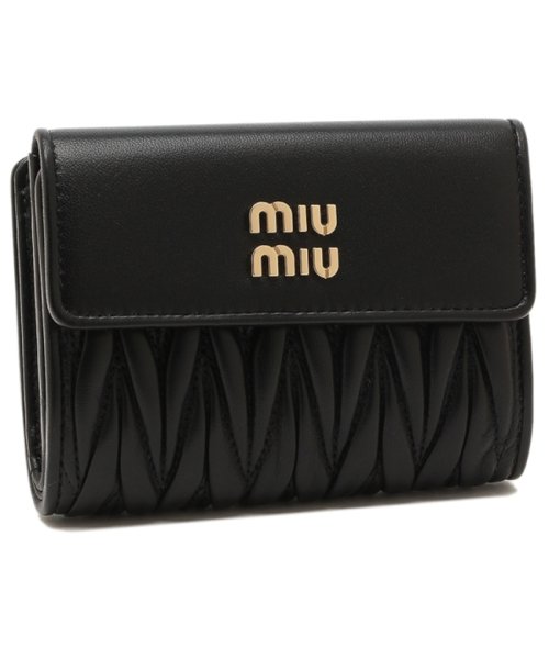 MIUMIU(ミュウミュウ)/ミュウミュウ 三つ折り財布 マテラッセ ミニ財布 ブラック レディース MIU MIU 5ML002 2FPP F0002/img01