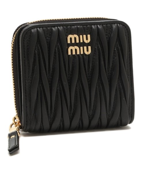 MIUMIU(ミュウミュウ)/ミュウミュウ 二つ折り財布 マテラッセ ミニ財布 ブラック レディース MIU MIU 5ML522 2FPP F0002/img01