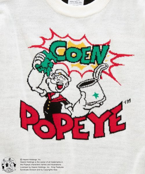 coen(coen)/POPEYE（TM）×coenコラボ　ジャガードニットプルオーバー/img28