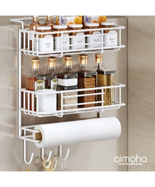 aimoha(aimoha（アイモハ）)/【Mサイズ】冷蔵庫吊り下げ多機能収納ラック/img01