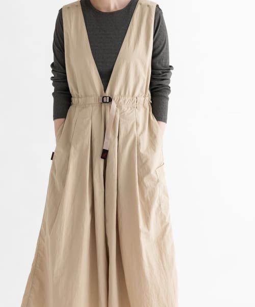 『別注』『撥水/2WAY仕様』GRAMICCI　アクティブナイロンサロペット パンツの2WAY仕様 165cm BEIGE