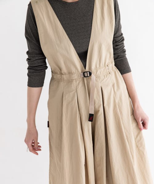 『別注』『撥水/2WAY仕様』GRAMICCI　アクティブナイロンサロペット パンツの2WAY仕様 165cm BEIGE